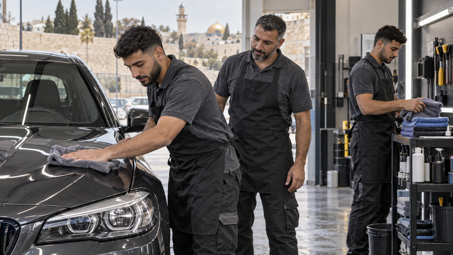 ملابس فرق غسيل وتفصيل السيارات في القدس | Car Detailing Uniforms