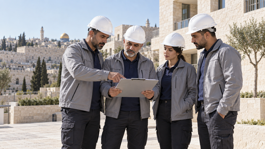 مشرفو مواقع مقاولات بملابس عمل موحدة في القدس | BRANDO Professional