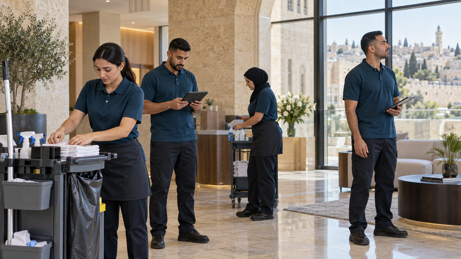 زي فرق التنظيف وخدمات المرافق في القدس | Facility Uniforms