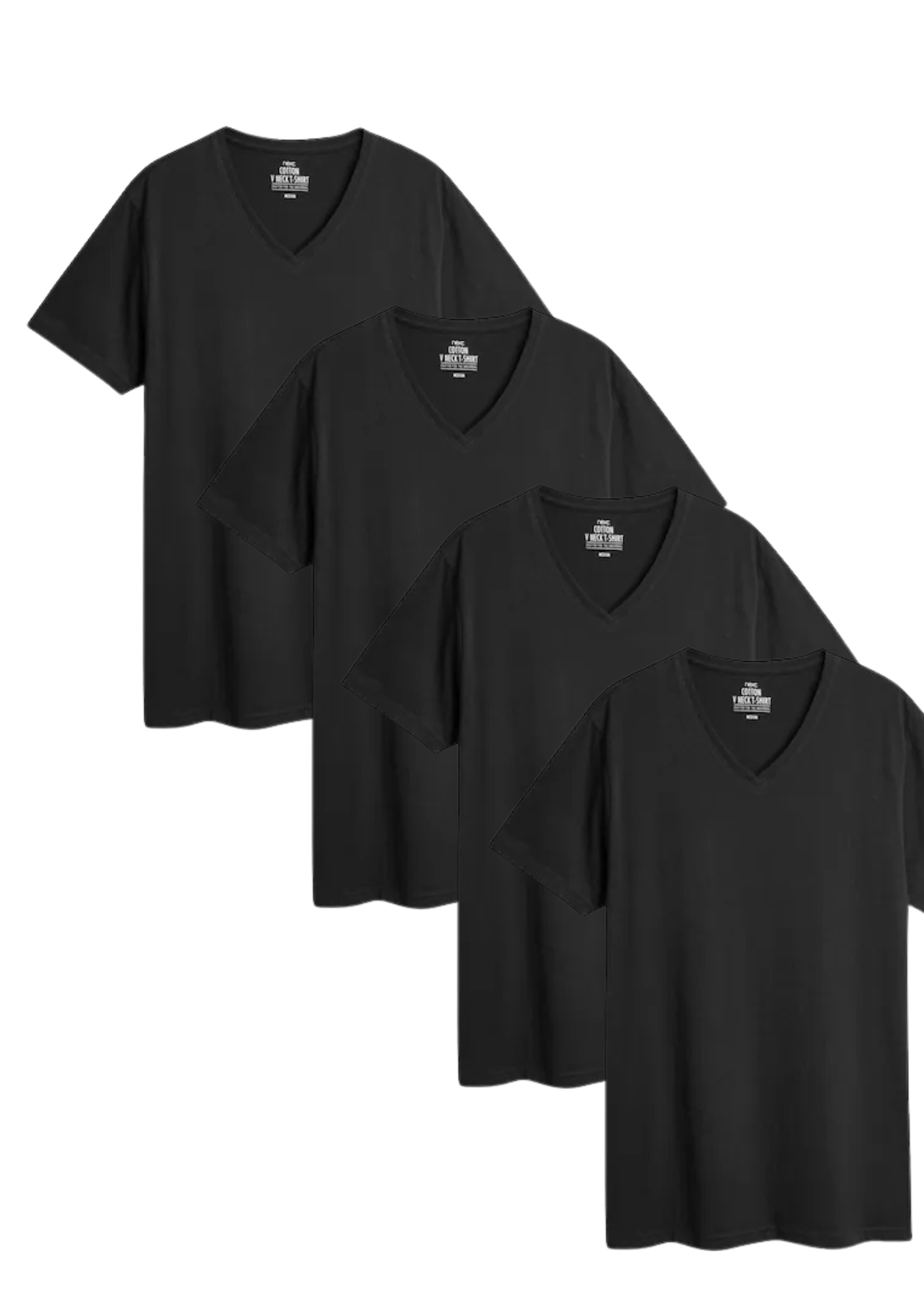 4-pack Daniel Cut V-Neck Cotton T-Shirts = 99 ₪