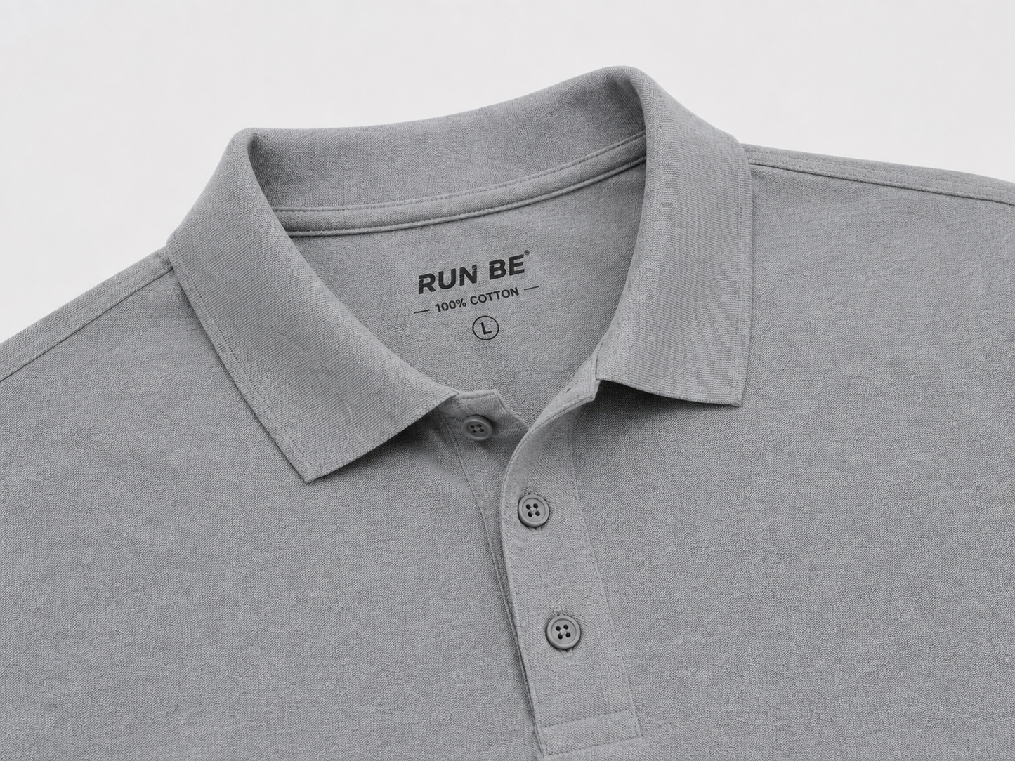 بولو رجالي قطن 100% - سكني | RUN BE   | Premium Polo Gray