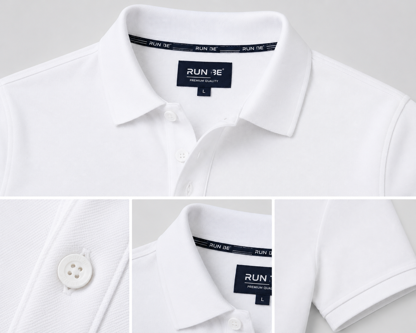 بولو رجالي قطن 100% - أبيض | Premium Polo