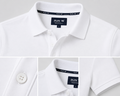 بولو رجالي قطن 100% - أبيض | Premium Polo
