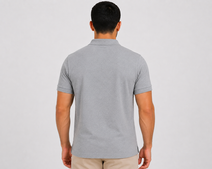 بولو رجالي قطن 100% - سكني | RUN BE   | Premium Polo Gray