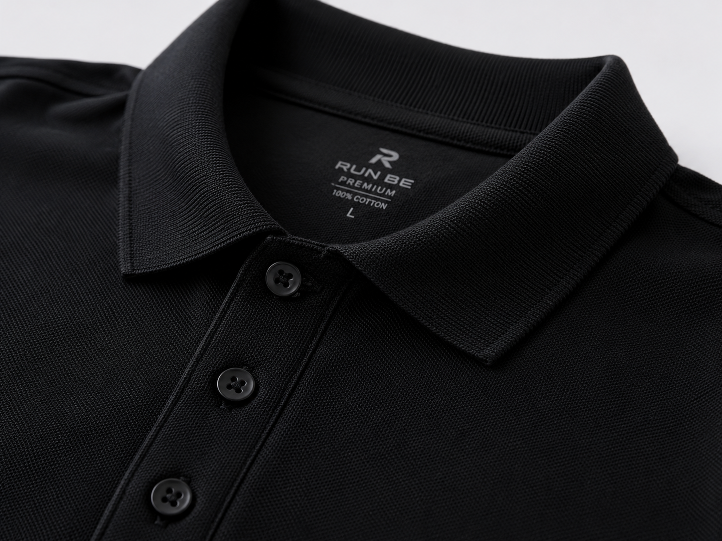 بولو رجالي قطن 100% - أسود | Premium Polo