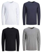 Long Sleeve 100% Cotton T-Shirts 4 Pack- Multi colors - Brando -  Basic Clothing for Men