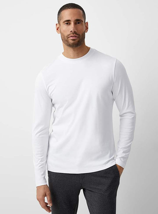 100% Cotton Long Sleeve Crew Neck T-Shirt - 4 Pack&nbsp; - Brando -  Basic Clothing for Men