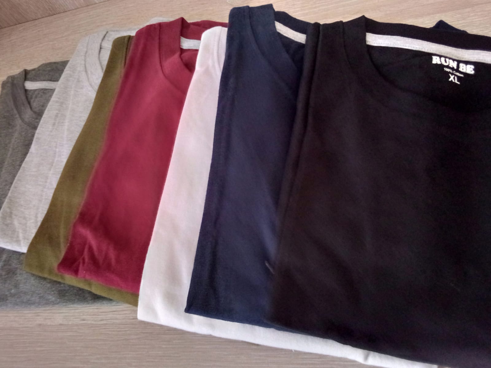 حزمة عدد 5 بلايز نص كم قطن هندي 100% عالي الجودة ماركة Run Be Cotton 100% - 5 PACK - Brando -  Basic Clothing for Men