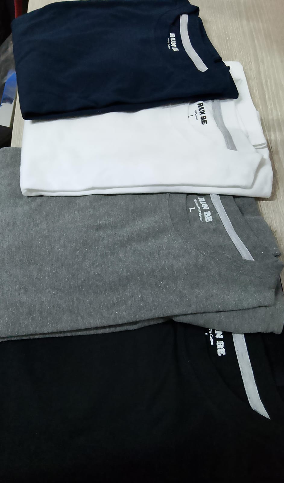 حزمة عدد 5 بلايز نص كم قطن هندي 100% عالي الجودة ماركة Run Be Cotton 100% - 5 PACK - Brando -  Basic Clothing for Men