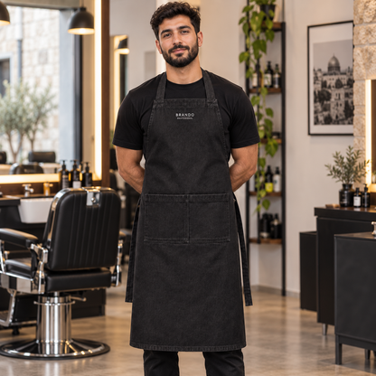 مريول جينز أسود طويل رجالي – الصالونات ومراكز التجميل | BRANDO PROFESSIONAL