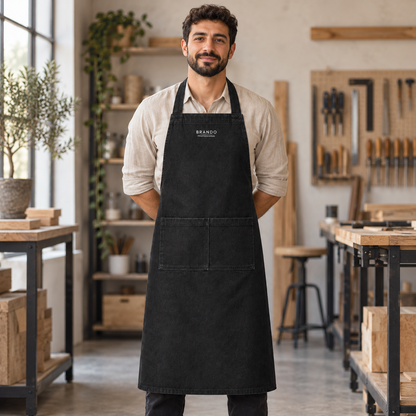 مريول جينز أسود طويل رجالي – ملابس المهن والعمل | BRANDO PROFESSIONAL
