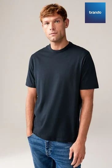 4 Pack-Black/White/Navy/Grey Marl Basic Crew Neck T-Shirts Cotton 100% - Brando -  Basic Clothing for Men
