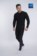 Daniel Men's Thermal Cotton 100% Underwear Sets Long Johns Soft Warm Long Underwear ( BLACK ) - Brando -  Basic Clothing for Men