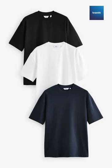 3 Pack - RB 100% Cotton HIGH QUILITY T-Shirts - Brando -  Basic Clothing for Men