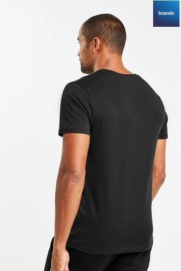 5 Pack - 100% Cotton Regular Underwear T-Shirts-  - black - Brando -  Basic Clothing for Men